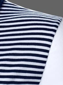 Manfinity Homme Men Striped Print Polo Shirt - White - View 5