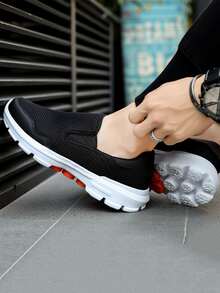 Men Slip On Wide Fit Sneakers - Black - View 4