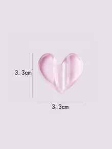 1set Pink Acrylic Professional Embossed Mold Nail Art Tools Heart Shape Nail Art Equipments Metal Frame Bending Curve Shaping Press Tools For Nail Salon And Home Nail Art Decors Design, Clear - Pink - View 3