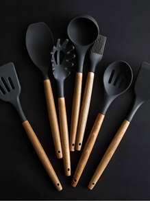 8pcs Cooking Utensil Set - Dark Grey - View 1