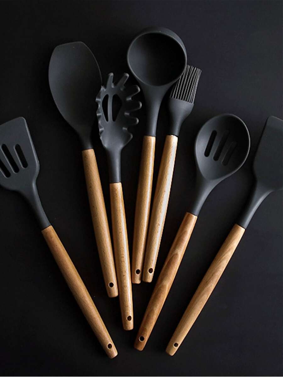8pcs Cooking Utensil Set - Dark Grey - View 1