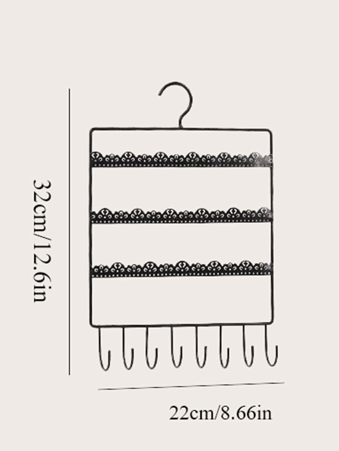 1pc Hanging Jewelry Storage Rack - Black - View 5