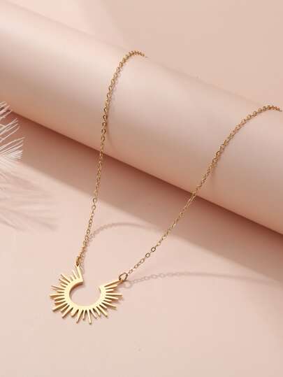 1入組極簡吊墜項鍊,不銹鋼首飾類