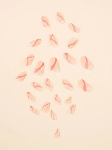 24入組長款橢圓形假指甲和1入組指甲銼和1片果凍膠 - 彩色 - 查看 3