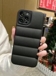 Plain Puffer Phone Case - Black - View 1