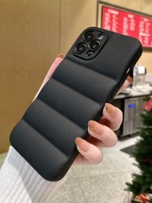 Plain Puffer Phone Case - Black - View 3