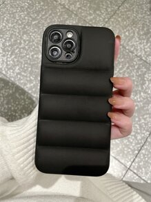 Plain Puffer Phone Case - Black - View 4