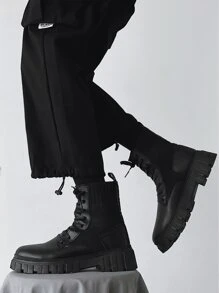 4-Season Men's Casual Black Boots - Black - View 4