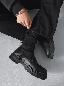 4-Season Men's Casual Black Boots - Black - View 5