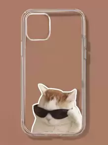 Cool Cat Clear Phone Case - Multicolor - View 1