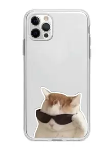 Cool Cat Clear Phone Case - Multicolor - View 3