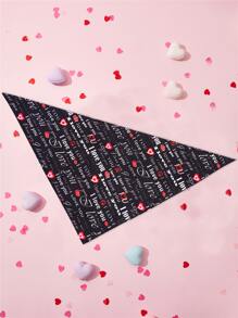 Valentine's Day-Cat And Dog Square Scarf - Black - View 2