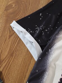 SHEIN LUNE Plus 1pc Leopard & Slogan Graphic Tee - Black - View 6