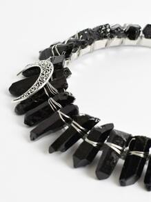 1 件天然水晶黑月亮设计发带派对头带万圣节 - 黑色 - 查看 6