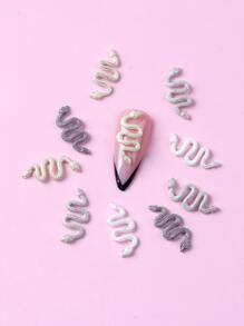 TSZS 10入組蛇形美甲飾品 - 彩色 - 查看 3