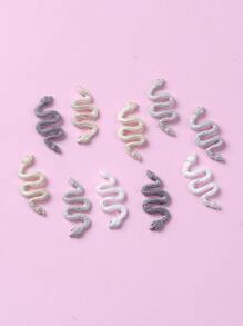 TSZS 10入組蛇形美甲飾品 - 彩色 - 查看 4