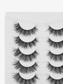 7對10-14毫米凌亂十字仿狐眼可愛睫毛 - 黑色 - 查看 2