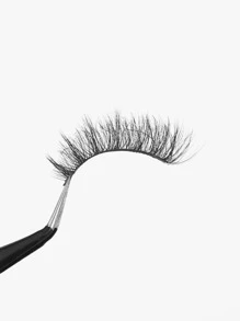 7對10-14毫米凌亂十字仿狐眼可愛睫毛 - 黑色 - 查看 3