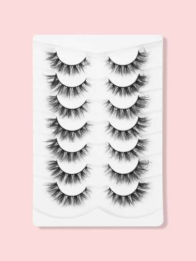 Cat Eye False Eyelashes, 7 pairs 13mm cross-messy short eyelashes
