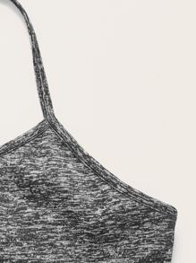 SHEIN EZwear Top de tirantes con estampado jaspeado de espalda nadadora - Gris Oscuro - Ver 3