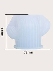 1入組仙人掌形狀DIY矽膠蠟燭模具 - 白色 - 查看 3