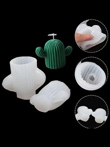 1入組仙人掌形狀DIY矽膠蠟燭模具 - 白色 - 查看 4