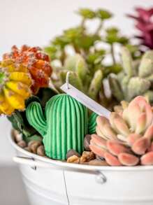 1入組仙人掌形狀DIY矽膠蠟燭模具 - 白色 - 查看 6