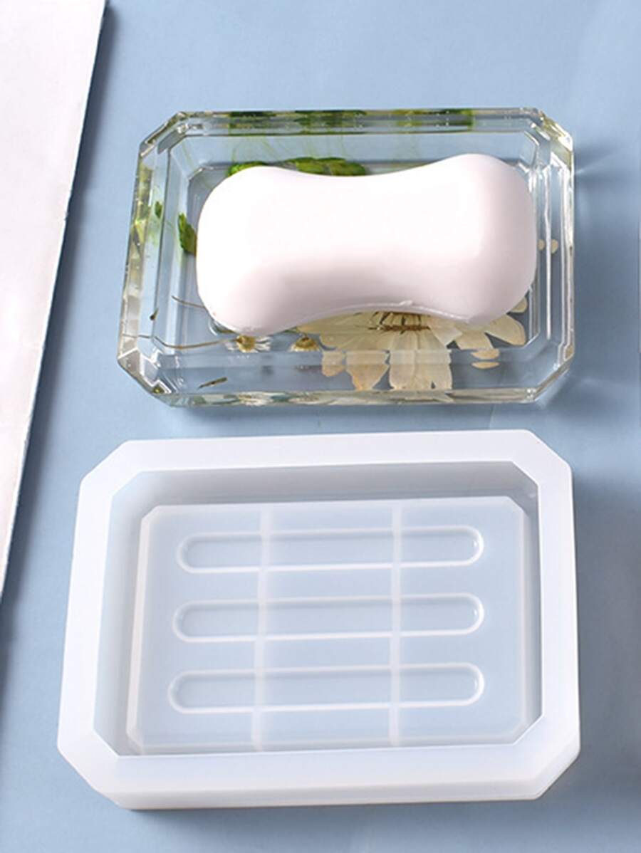 1pc Soap Holder Design DIY Silicone Mold - White - View 1