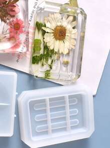 1pc Soap Holder Design DIY Silicone Mold - White - View 4