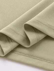 男士素色圓領T恤 - 卡其色 - 查看 5