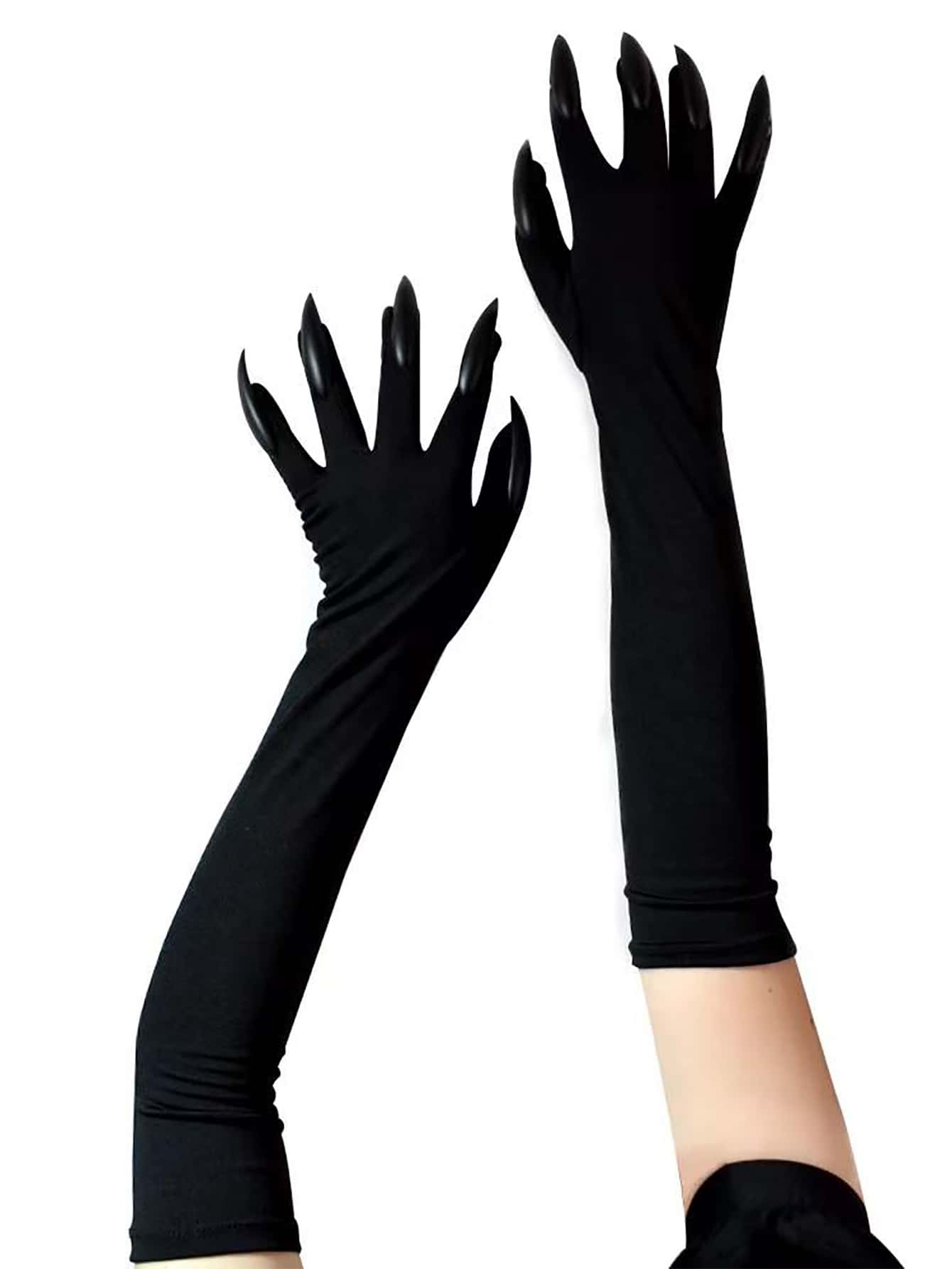 素色長款指甲服飾 - 黑色 - 查看 1