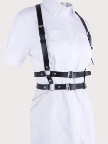 Cinturón arnés con diseño de cadena con hebilla - Negro - Ver 3