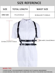 Cinturón arnés con diseño de cadena con hebilla - Negro - Ver 4