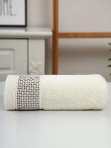 QIBHI 1pc Graphic Pattern Bath Towel or Towel - Beige - View 4