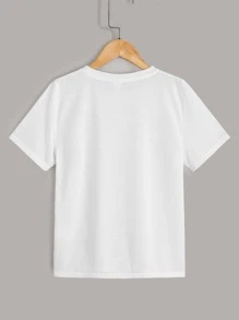 SHEIN Conjunto de 3 piezas de camiseta de manga corta con cuello redondo para niño pre-adolescente, ropa casual básica para uso diario de verano - Multicolor - Ver 4