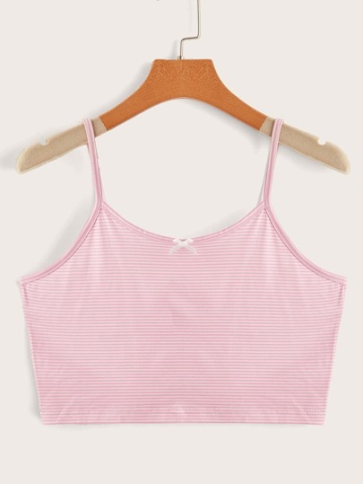 Striped Bow Crop Cami