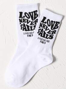 Letter Graphic Crew Socks