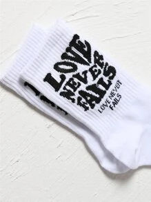 Letter Graphic Crew Socks