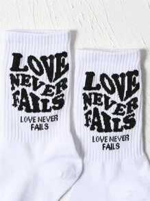 Letter Graphic Crew Socks