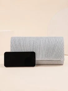 Glamorous And Fashionable Glittering Pleated Clutch Bag