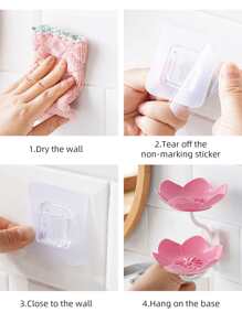 Giá đựng xà phòng, dao cạo, dầu gội đầu gắn tường hình hoa sen 2 tầng, có lỗ thoát nước, giá đựng cốc, giá để đồ dùng trong phòng tắm, bồn tắm, nhà bếp. - Hồng - Xem 5