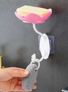 Giá đựng xà phòng, dao cạo, dầu gội đầu gắn tường hình hoa sen 2 tầng, có lỗ thoát nước, giá đựng cốc, giá để đồ dùng trong phòng tắm, bồn tắm, nhà bếp. - Hồng - Xem 6