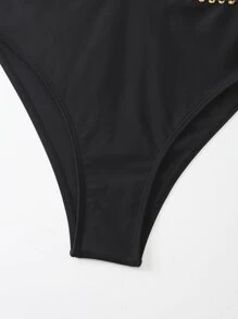 SHEIN Swim Phụ nữ một mảnh - màu đen - Xem 3