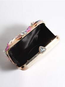 Floral Decor Chain Box Bag - Multicolor - View 2