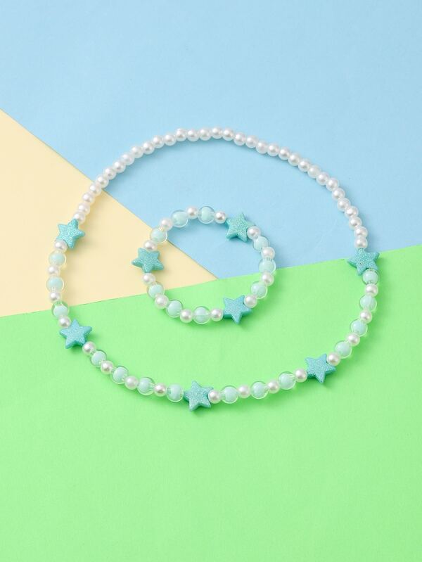 2pcs Girls Star Decor Jewelry Set