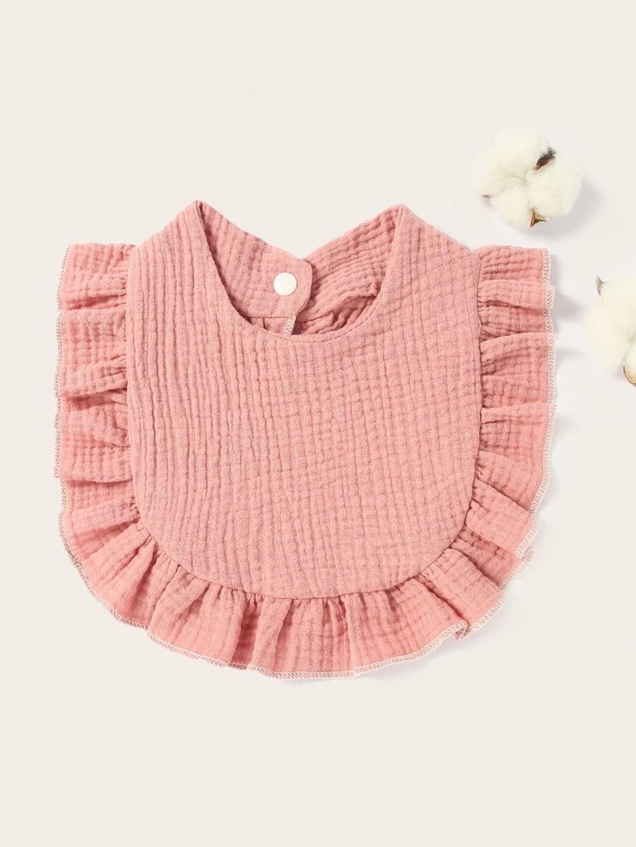 嬰兒1入組素色圍兜 - 藕粉色 - 查看 1