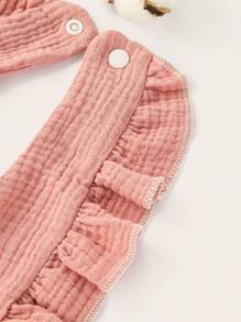 嬰兒1入組素色圍兜 - 藕粉色 - 查看 3