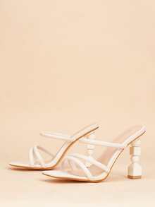 Xăng đan Cao gót Nữ màu trơn Thanh lịch - Màu be - Xem 4