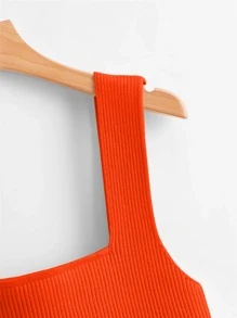 Franclia Solid Ribbed Knit Top