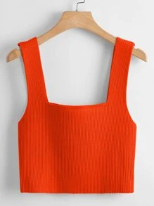 Franclia Solid Ribbed Knit Top